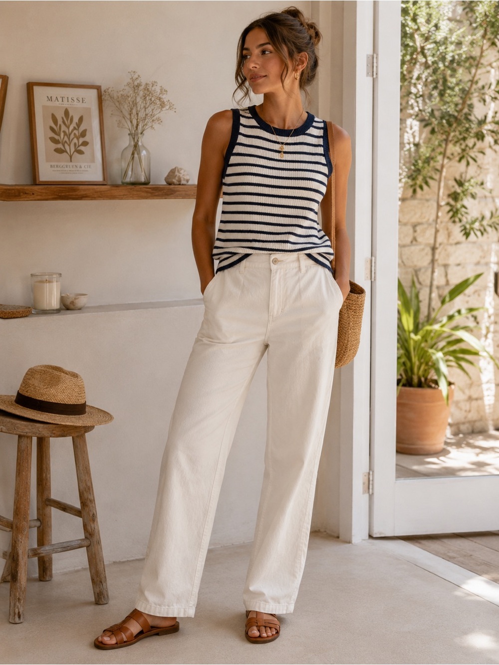 Old Navy White Boot-Cut Khakis
